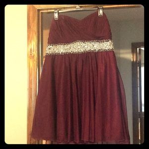 Wine Colored Homecoming Dress